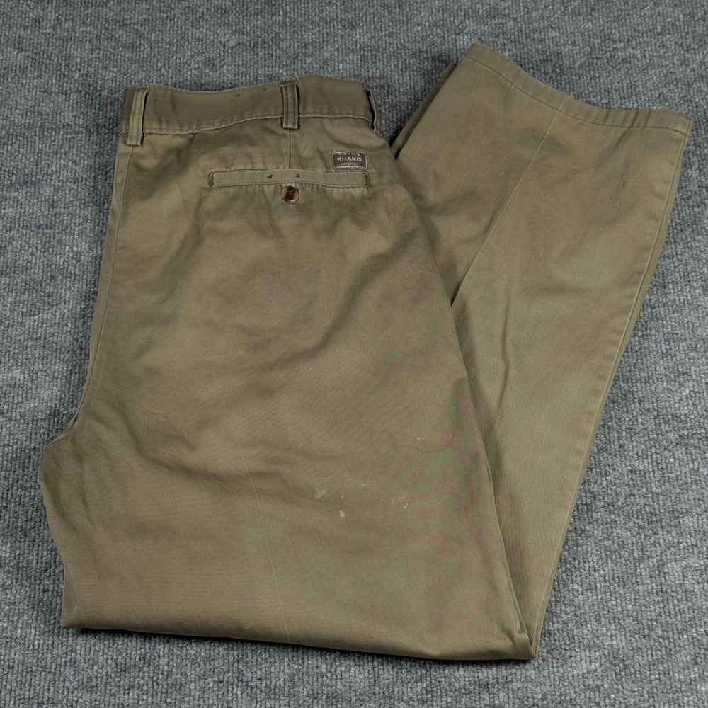 Retro Bugle Boy Original Khaki Pants Mens 36x34 Cotton Pleated Workwear 90s Y2K